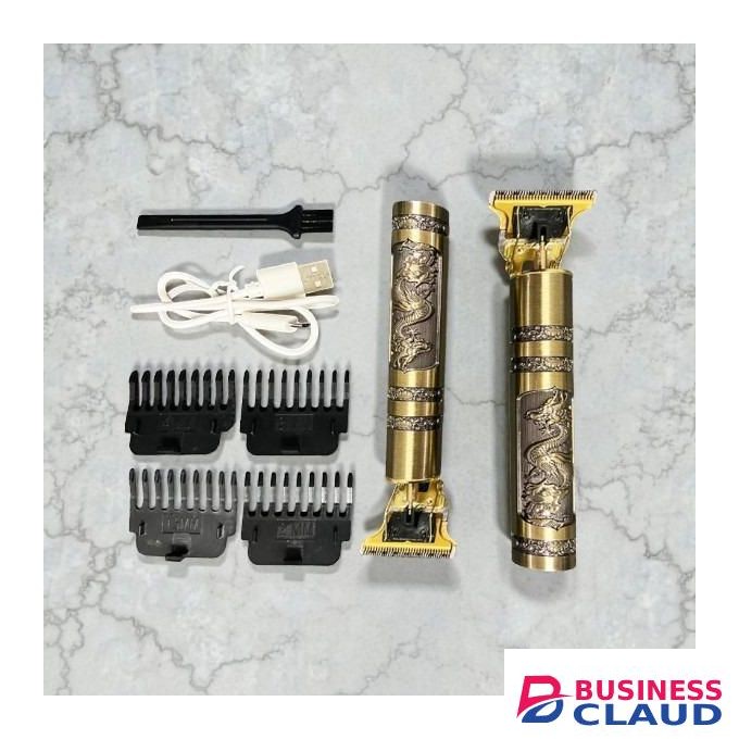 Zero Gapped Durable Quality Golden Engraved Premium Quality Vintage T9 Professional Cordless Rechargeable 100% Metallic Body Hair Cutting Hair Clipper Hair Shaving Shaver Machine Shaver Kinyozi