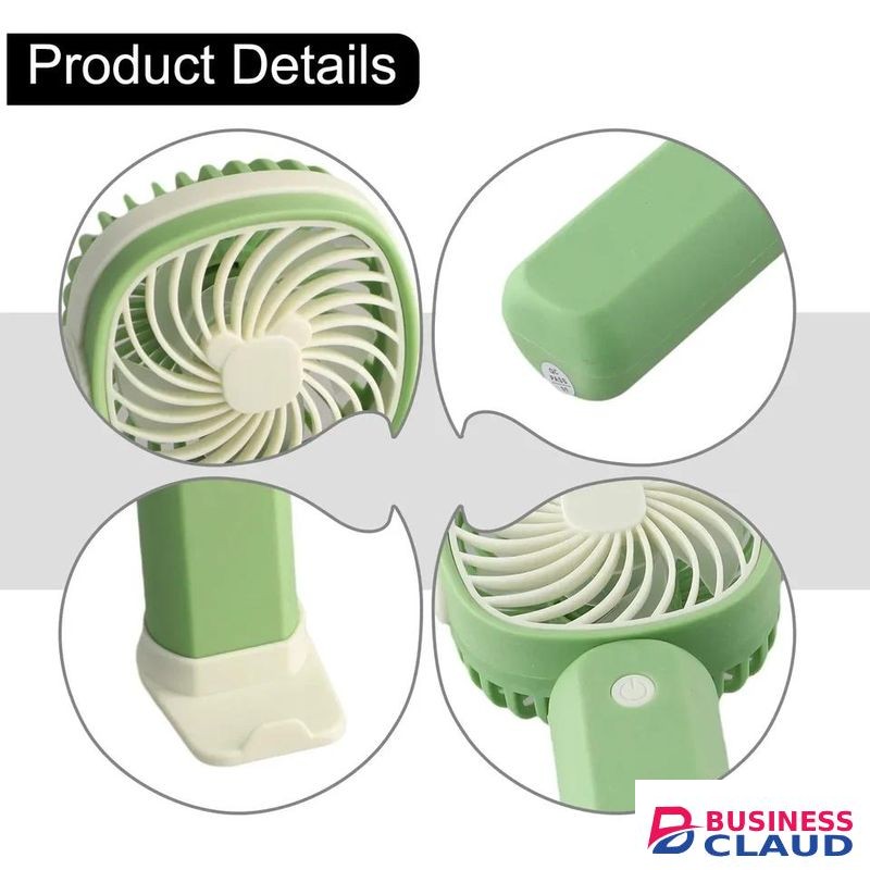 Mini Handheld Fan, USB Rechargeable Portable Fan with Removable Base for Home Office Outdoor