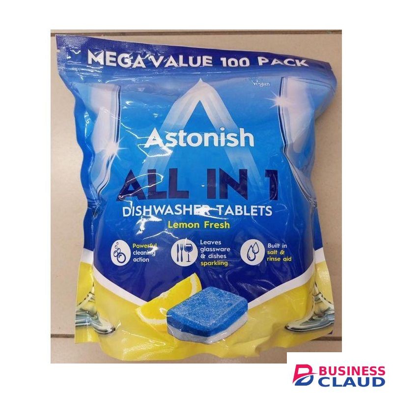 Astonish All In One Dishwasher Lemon Fresh Tablets – 100pcs