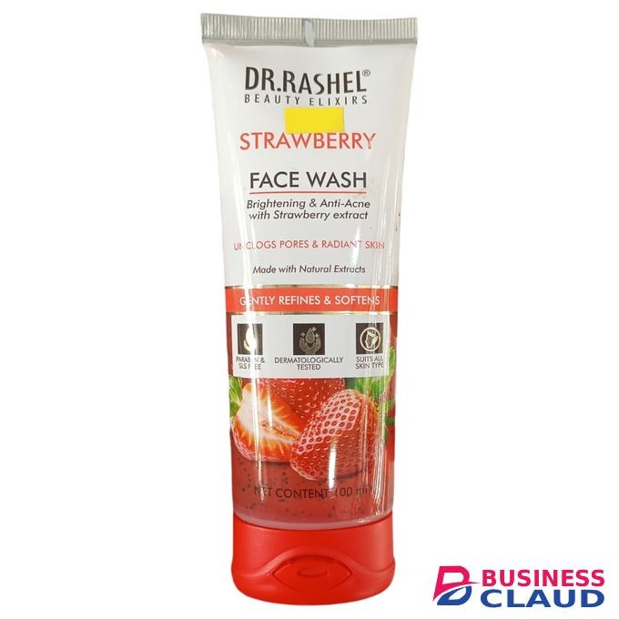 DR RASHEL Beauty Elixirs STRAWBERRY FACE WASH, Unclogs Pores & Radiant Skin, Gently Refines & Softens nk