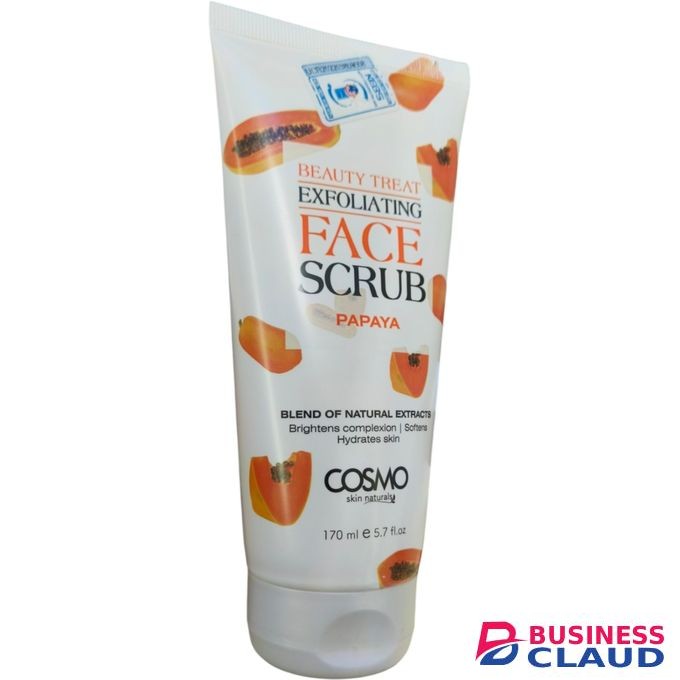 Cosmo Beauty Exfoliating Face Scrub Papaya Softens Hydrates Skin jm