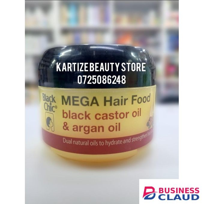 Black Chic Hair Food Black Castor Oil And Argan Oil Dual Natural Oils To Strengthen Hair