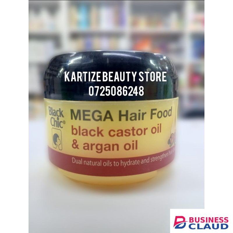 Black Chic Hair Food Black Castor Oil And Argan Oil Dual Natural Oils To Strengthen Hair
