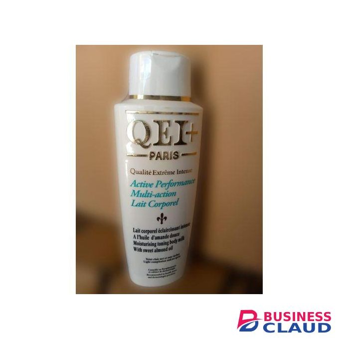 Qei+ Paris Active Performance muti-action lait Corporel moisturizing toning body milk with sweet almond oil