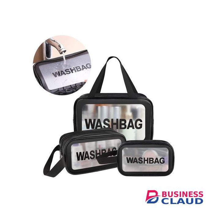Waterproof 3in1 Cosmetic Bag Translucent Pvc Lightweight