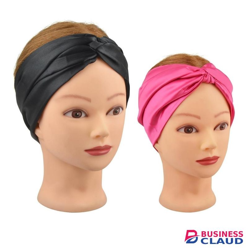 Wig Grip Band Soft Satin Scarf Fashion Headbands for Lace Frontal Wigs Fixing Makeup Sports Yoga Facial (2 Pcs, Black+Pink)