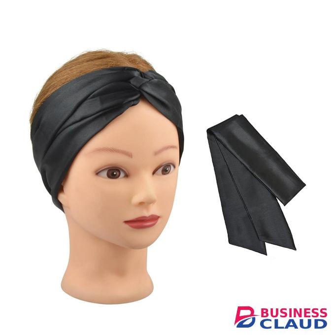 Wig Grip Band Soft Satin Scarf Fashion Headbands for Lace Frontal Wigs Fixing Makeup Sports Yoga Facial (2 Pcs, Black)