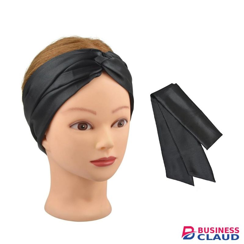 Wig Grip Band Soft Satin Scarf Fashion Headbands for Lace Frontal Wigs Fixing Makeup Sports Yoga Facial (2 Pcs, Black)
