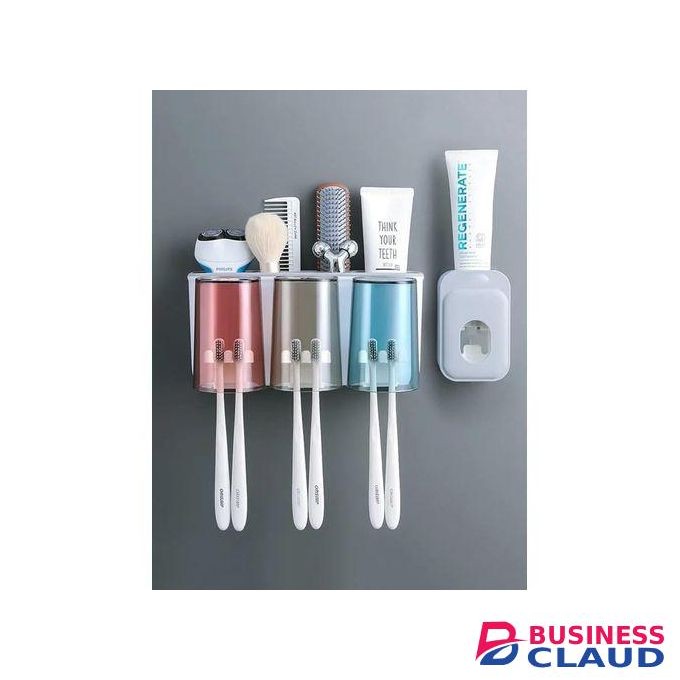 Toothbrush Holder/Toothpaste Dispenser Cosmetic Organizer