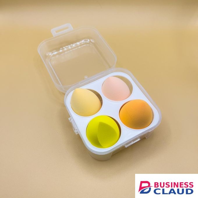 vibrant 4-piece set of versatile makeup sponges