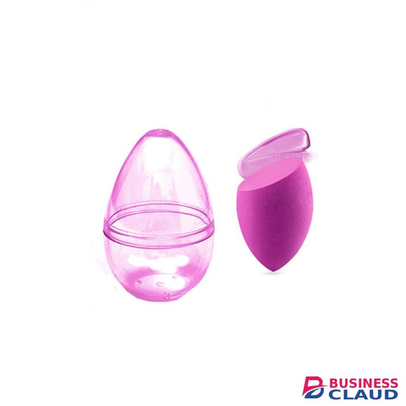 Miniso Slanted Makeup Sponge With Transparent Travel Case - Fuchsia