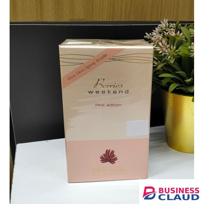 Fragrance World Berries Weekend Perfume 100ml. A Sweet Fruity And Floral Fragrance. Comes With Free Deo.