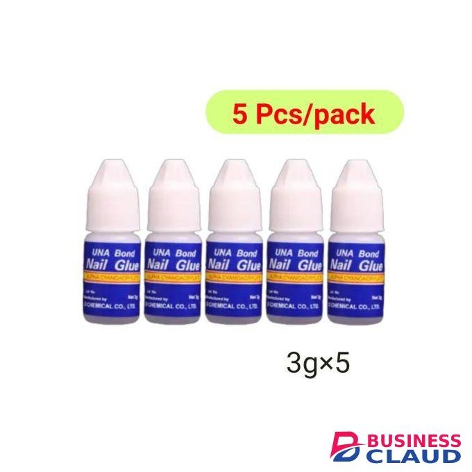 UNA bond 5 PCs Nail Glue Strong Adhesive False Fake Nails - 3g