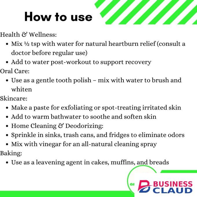 Greenpack Organics Baking Soda(Sodium Bicarbnate) - 1kg,for health, home, and beauty