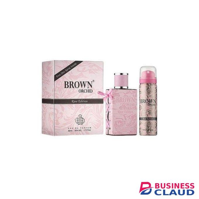 Brown Orchid Rose Edition + Free Deo Edp Perfume Spray 80ml For Her - Luxurious And Sensual Fragrance