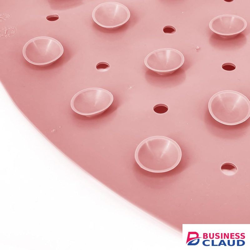 Non-Slip Shower Mat 21.65×21.65 in Round Bath Mat with Suction Cups & Drain Holes Anti-Skid Bathroom Mat for Bathroom Bathtub