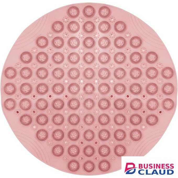 Non-Slip Shower Mat 21.65×21.65 in Round Bath Mat with Suction Cups & Drain Holes Anti-Skid Bathroom Mat for Bathroom Bathtub