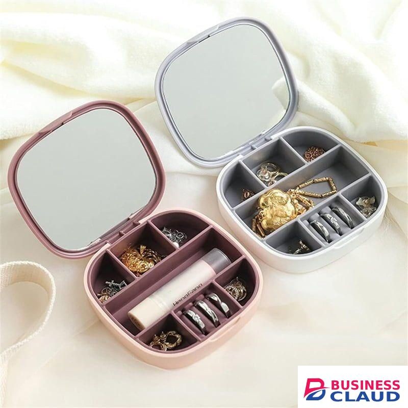 Jewelry Box Small Jewelry Storage Box Portable Simple Jewellery Box with Mirror Gift for Women Jewelry Organizer for Women