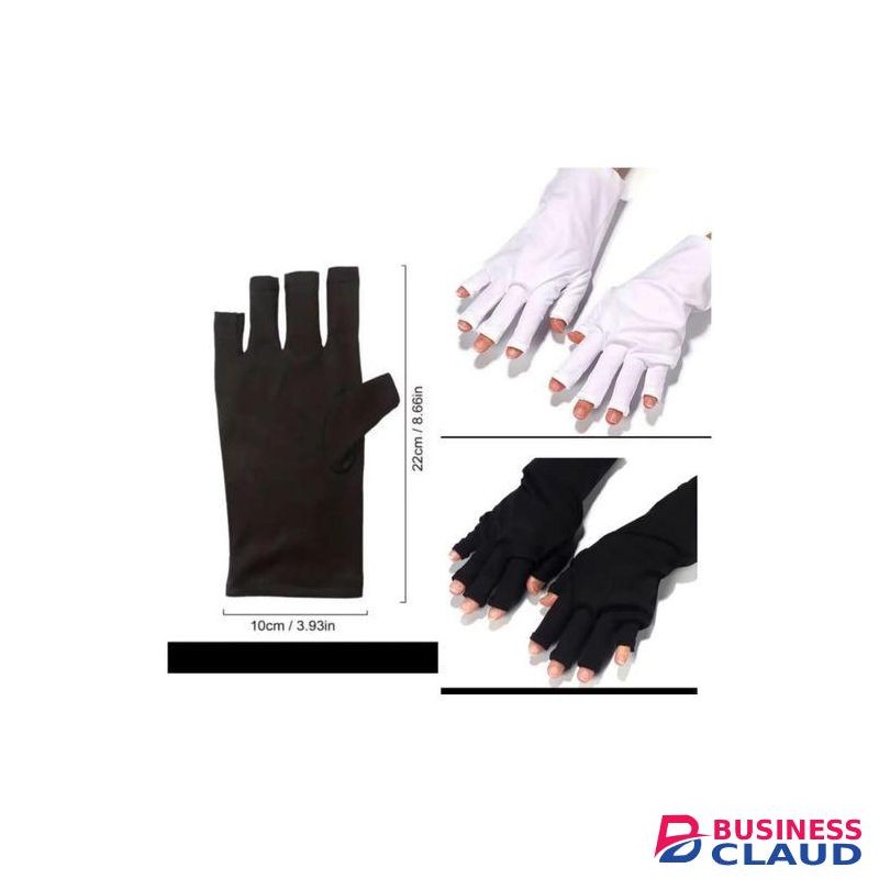Anti UV Gloves For Gel Nail Lamp, Professional UV Protection Gloves For Manicures, Fingerless Gloves For Protecting Hands From Nails UV Light