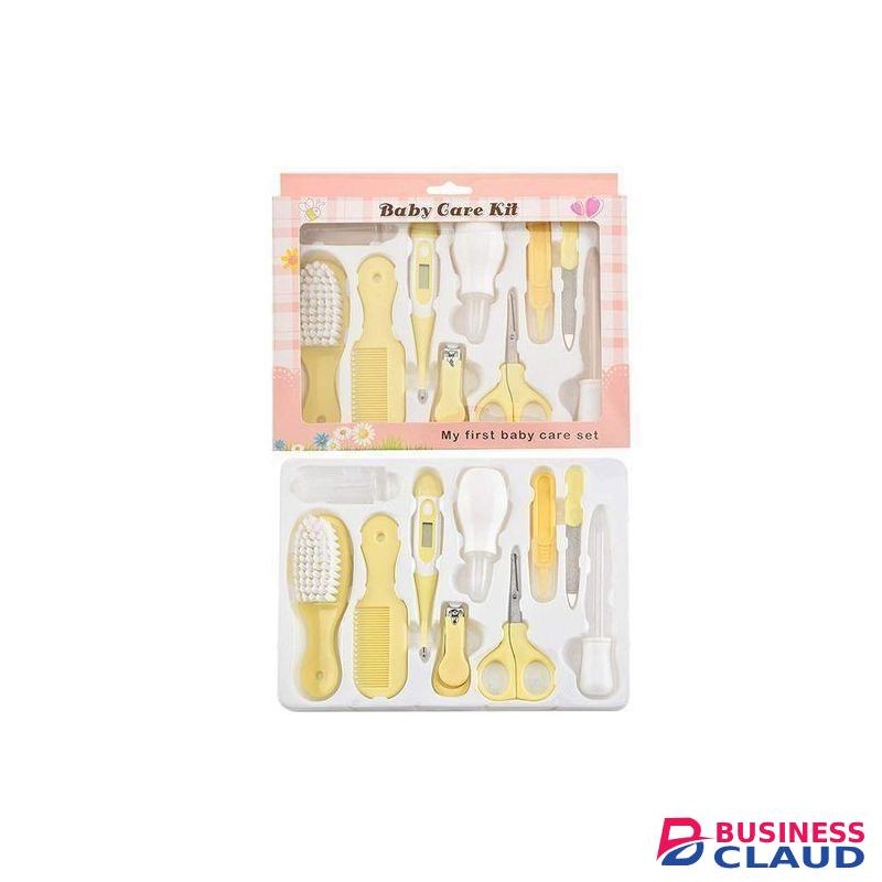 10 PCS SET SMALL BABY CARE GROOMING KIT/ ESSENTIAL NURSERY CARE KIT FOR NEWBORN - Yellow
