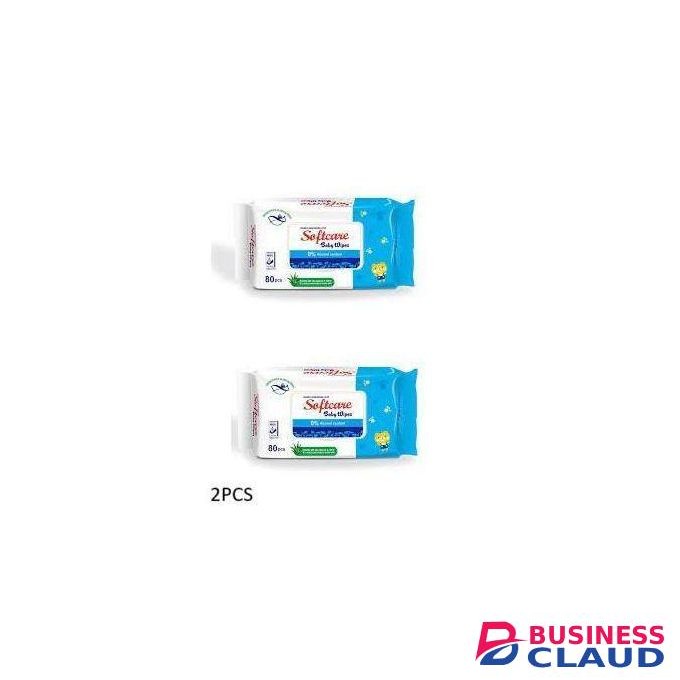 Softcare Baby Wet Wipes 80pcs Value Pack (×2)
