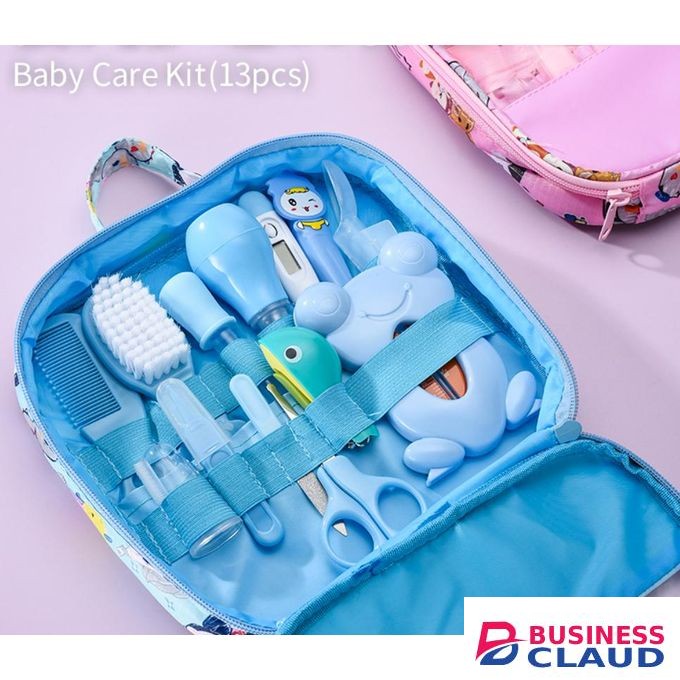 13pcs Baby Care Kit Nasal Inhaler Nail Clippers Daily Cleaning Cartoon Set Mother and Baby Care Set
