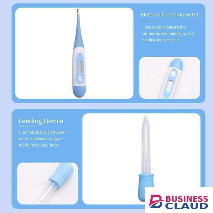 10 PCS Baby Grooming Health Care KIT for New Borns and Toddlers (Blue) Ideal for Travelling & Home Use