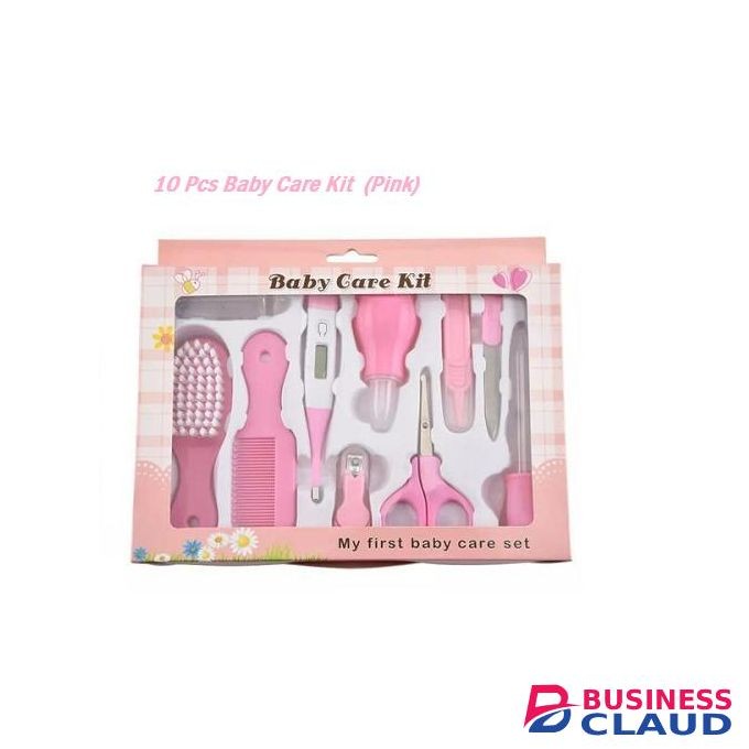 Baby Care Kit 10 Pcs (Pink) – Newborn Grooming Essentials Set
