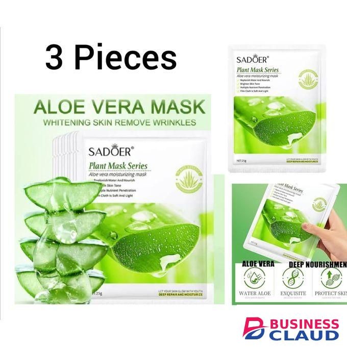 SADOER 3 Pieces Face Hydrating And Moisturizing Aloe Vera Facial Sheet Mask FAce Mask