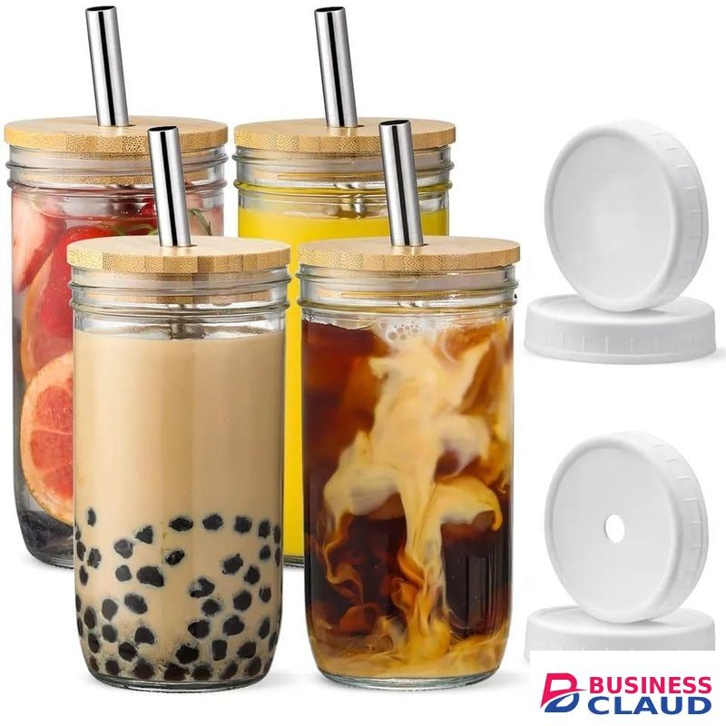 500ml Glass Cup With Lid and Straw Transparent Bubble Tea Cup Juice Glass Beer Can Milk Mocha Cups Breakfast Mug Drinkware