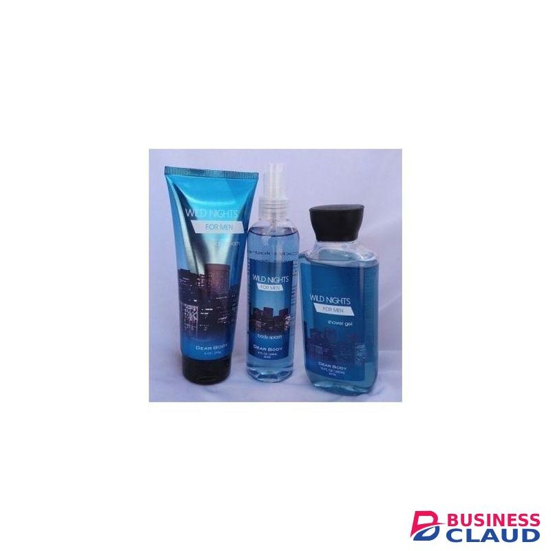 Dear Body Men body splash. Body cream and body gel