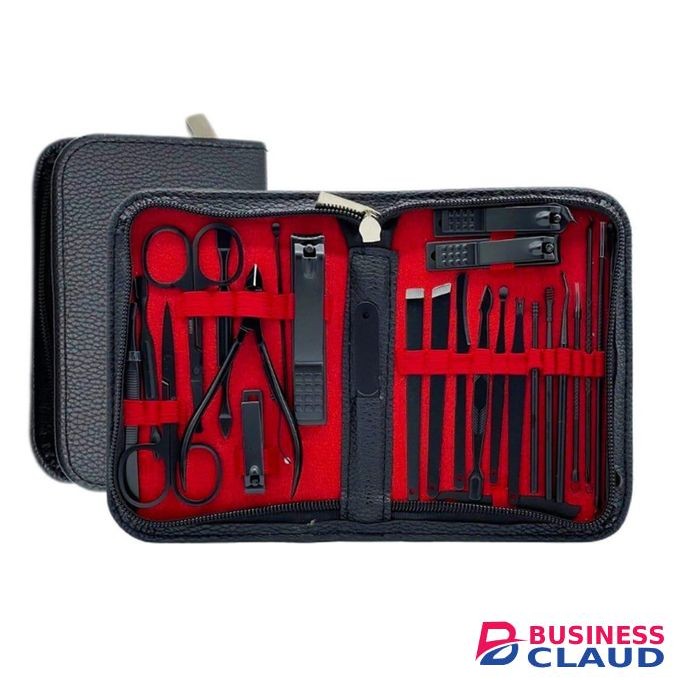 26pcs Professional Manicure Pedicure Set – Complete Grooming Nail Care Kit with Nail Clippers & Beauty Tools – Black