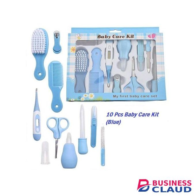 Baby Care Kit 10 Pcs(Blue) – Newborn Grooming Essentials Set