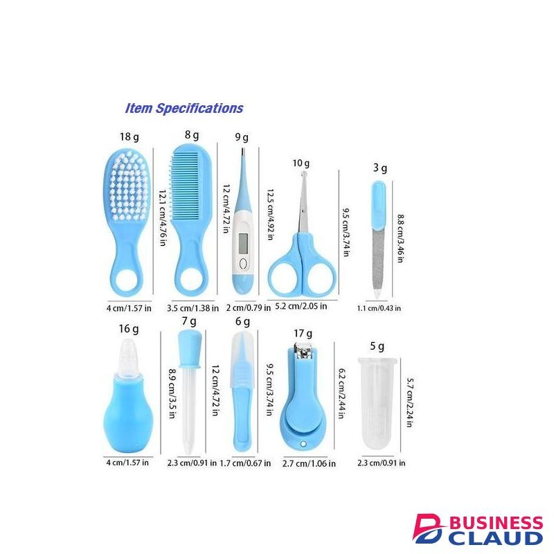 Baby Care Kit 10 Pcs(Blue) – Newborn Grooming Essentials Set