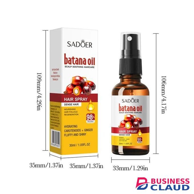 SADOER Batana Oil Hair Spray Dense HAir Regeneneration HAir Growth Nourishing Hair Follicle Hair Straightening Strengthening Oil Travel Soft Natural Hair Strengthening Oil Beauty Products With Ginger Hair Growth