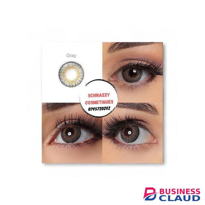 NEW Trending GRAY GREY Eye Contact Lens Eye Color Blends 1 Pair (FOR 2 EYES) Cosmetic Aesthetic + FREE STORAGE CASE