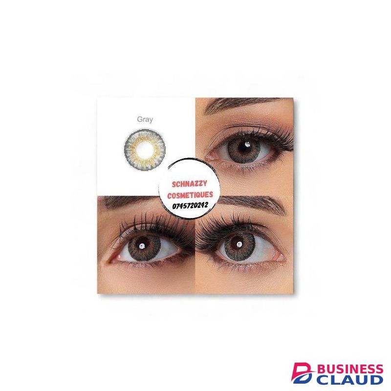 NEW Trending GRAY GREY Eye Contact Lens Eye Color Blends 1 Pair (FOR 2 EYES) Cosmetic Aesthetic + FREE STORAGE CASE