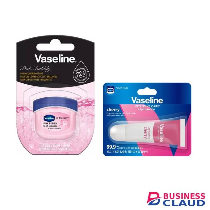 Vaseline Daily Lip Care Duo: Vaseline Lip Pink Bubbly 7g and Vaseline Lip Essence Cherry 10ml