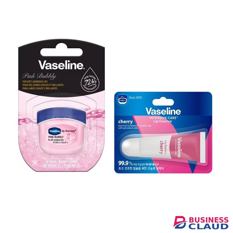 Vaseline Daily Lip Care Duo: Vaseline Lip Pink Bubbly 7g and Vaseline Lip Essence Cherry 10ml