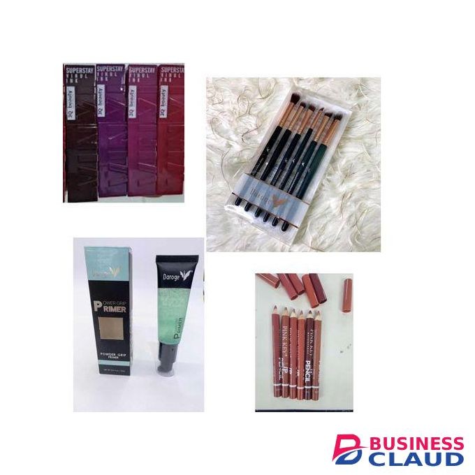 3pcs Lipstick, power grip primer, Eyeshadow brushes set, lip liner pack