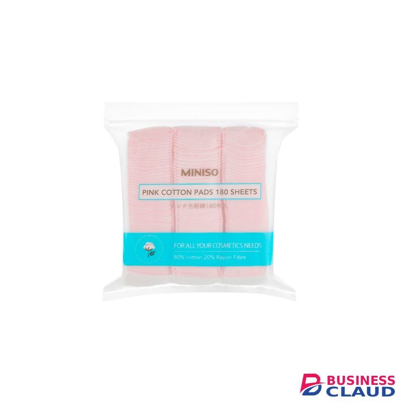 Miniso Natural Pink Cotton Pads 180 Sheets