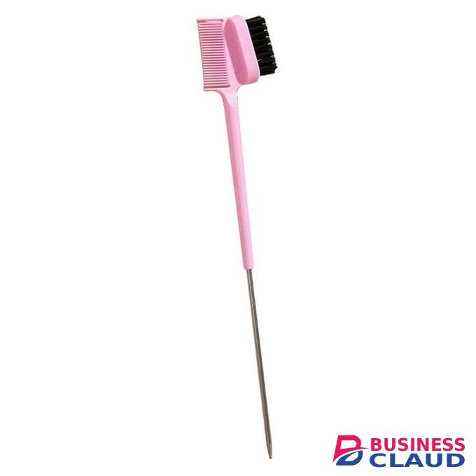 2in1 Eyebrow Brush/ Edge Brush And Comb For Make Up with Pin Tail - Pink