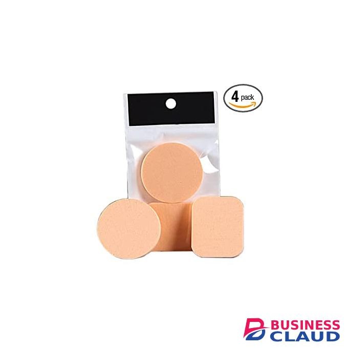Soft Square & Round Puff Sponge For Powder/ Foundation 4pcs