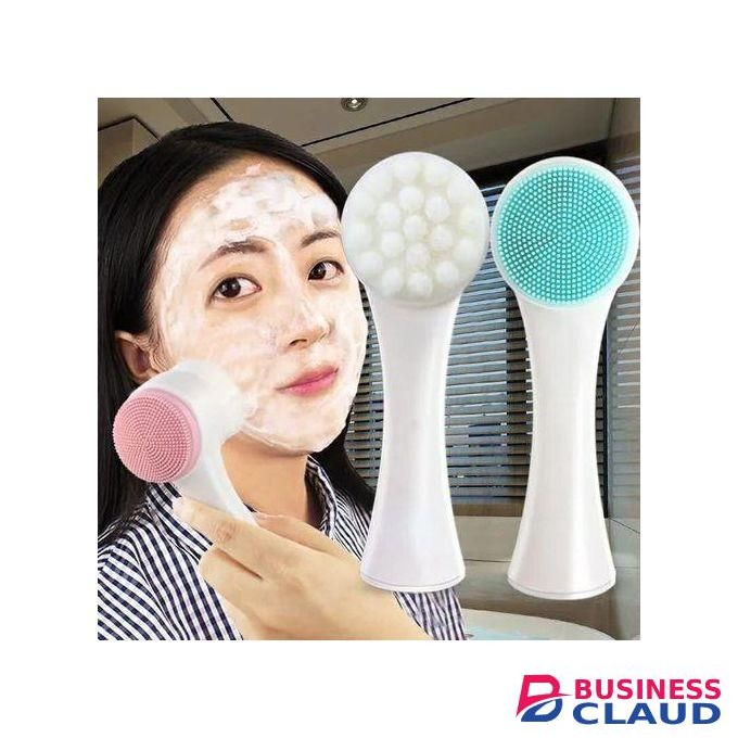 Cleansing Brush, Double Sided Clean & Exfoliating & Massage Soft, Silicon Face Pore Cleanse, Blackhead, Dry or Wet Multi-Purpose