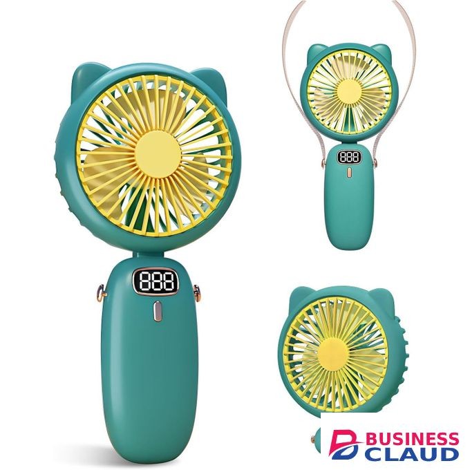 Handheld Fan Mini, Cute Hand Fan Portable, Powerful USB Rechargeable Fan with 4 Speeds and LED Display for Kids Women, Battery Small Electric Hand Held Fans Folding for Desktop/Office/Travel