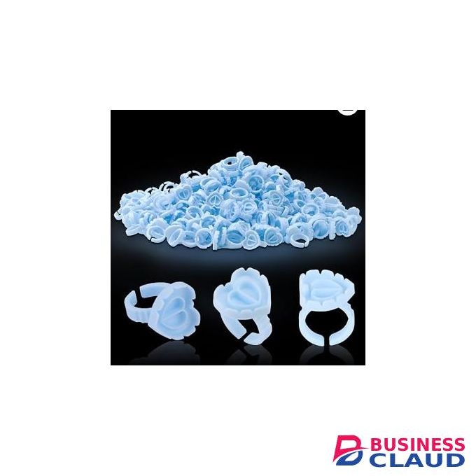 100PCS Glue Rings for Eyelash Extensions Lash Glue Rings Lovely Heart Glue Rings Eyelash Glue Holder Volume Fanning Cup for Lash Extension Supplies Available in pink,blue,gold,white