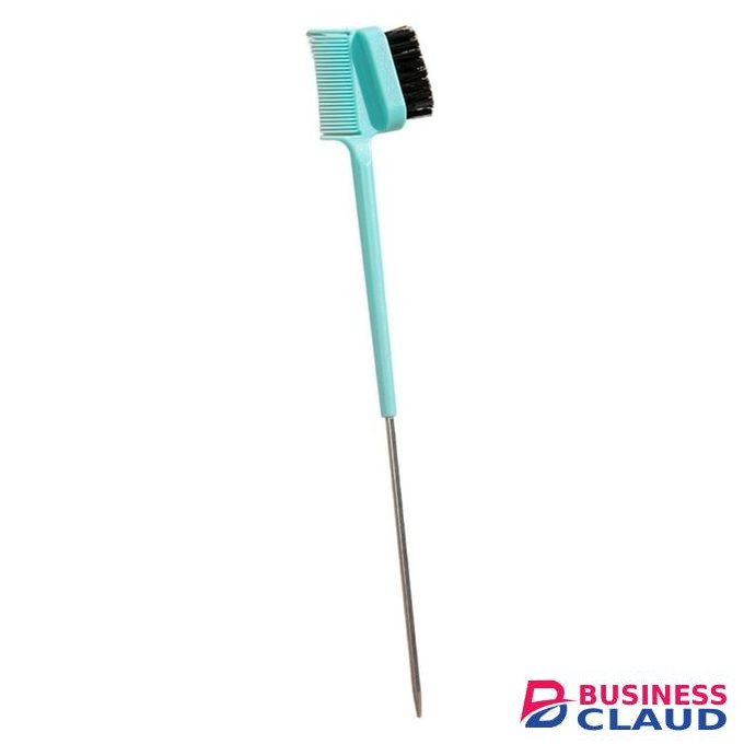 2in1 Eyebrow Brush/ Edge Brush And Comb For Make Up with Pin Tail - Turquoise