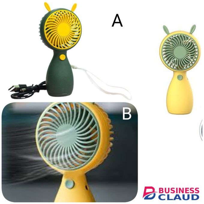 Portable Rechargeable Handheld Mini Fan Cool Air- Yellow