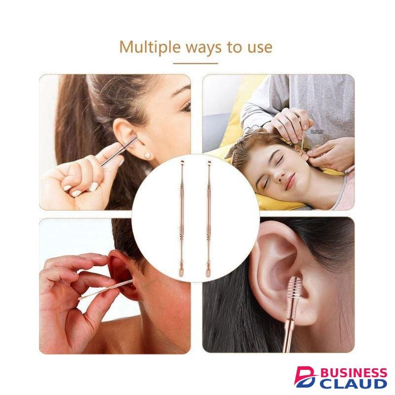 2pcs Stainless Steel Ear Wax Remover Flexible Ear Tools Ear Cleaner Earpick Massaging Tool Spiral Ear Cleaning Tool