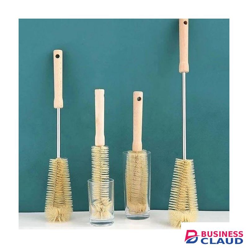 4pcs Long Bottle Cleaning Brushes – Wooden Handle Thermos and narrow neck cleaner set